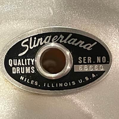 Slingerland Tom 8" x 12" Early 70s White Satin Flame Pearl image 12