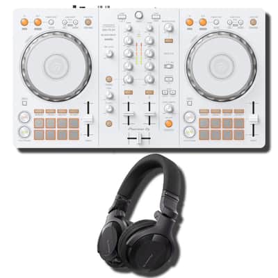 Pioneer DJ DDJ-FLX4-W 2-Channel DJ Controller (White) Cueing Headphone Bundle with HDJ-CUE1 Closed-Back DJ Headphones image 1