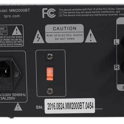 Immagine Technical Pro MM2000BT Powered Bluetooth Microphone Mixer Amplifier Amp SD, USB - 7