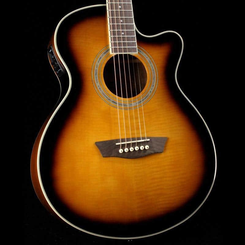 Washburn EA15ATB Festival Series Mini Jumbo Cutaway Body Flame Maple Top Mahogany Neck 6-String Acoustic-Electric Guitar image 1