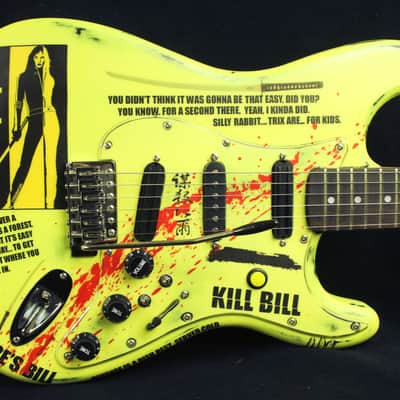 Custom Painted and Upgraded Fender Squier Strat CXS Series Custom  Aged and Worn With Graphics And Matching Headstock image 2