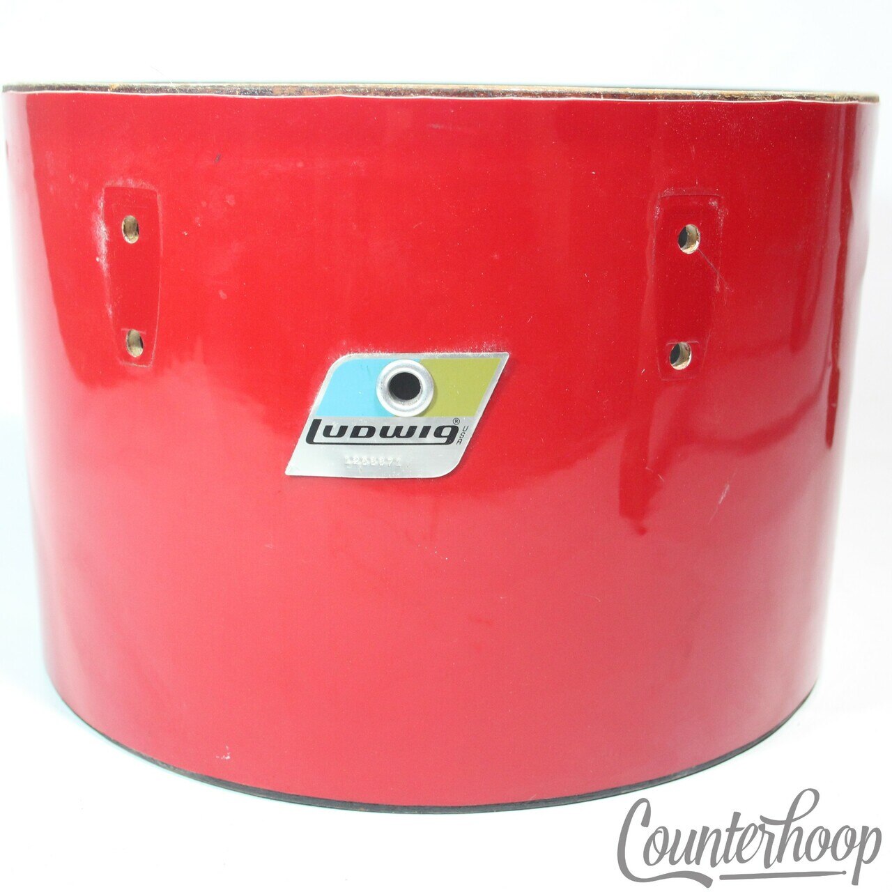Ludwig 8x12"Tom Drum Shell Vintage 70s Blue/Olive Badge Super Classic 3Ply Red* — main photograph