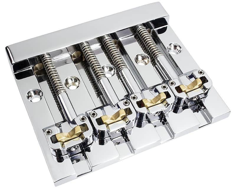 Hipshot 5K400C KickAss Bass Bridge 4-String 5-Hole Retrofits Badass Bass, CHROME image 1