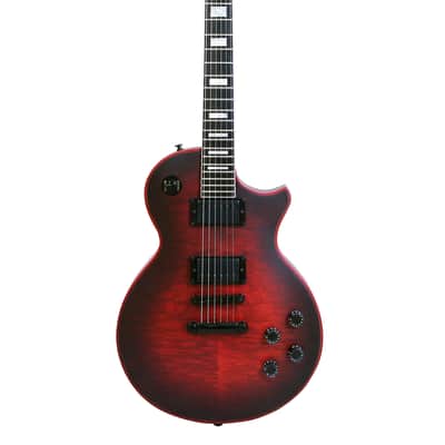10S Custom GF Single Cut Baritone Electric Guitar Fire Red Burst image 2