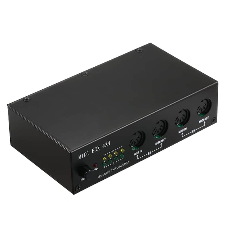 Midi Interface Usb Midi Interface Midi Box 4X4 Devices For Music 4 In /4 Out 64 Midi Channels 4I/4O + Merge 2I4O Black image 1