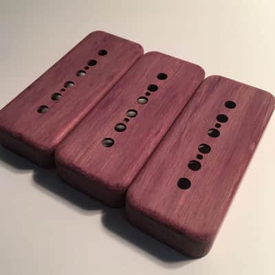 Guilford Purpleheart P-90 Pickup Covers for Gibson/Lollar and others - Set of 3 Natural Wood image 1