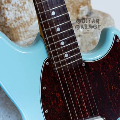 2006 Fender Japan Mustang 65 Vintage Reissue Daphne Blue Seymour Duncan humbucker offset guitar CIJ image 8