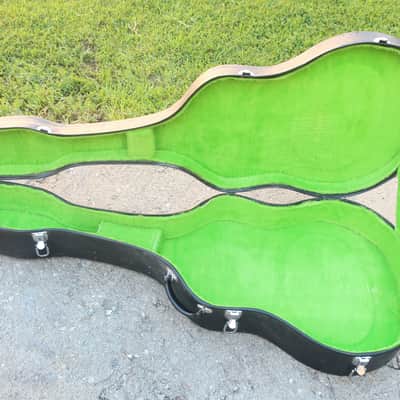 Yamaha 1980s 1990s Vintage Japanese Hardshell Hard-shell Hard Case Acoustic Dreadnaught Guitar Case Green Lining D18 D 28 MIJ Clones Classical Red Label FG Parlor Nippon Gakki FIts 44 1/2 x 16 1/2 x 4 to 5 image 6