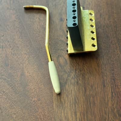 Fender Gold Stratocaster Tremolo Bridge Assembly – Fender Stamped Saddles – Includes Trem Arm image 5