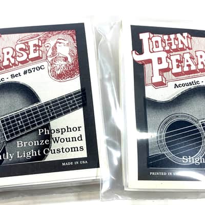 John Pearse Guitar Strings 2-Pack Acoustic Phosphor Bronze Wound Slightly Light 570C