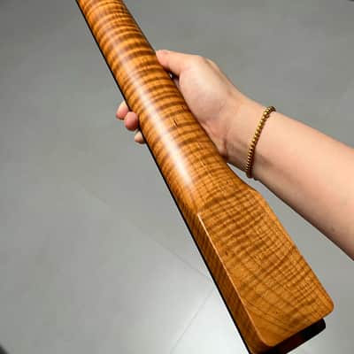 AAAAA Tele Ebony Fretboard Roasted flame Maple Electric Guitar Neck Radius 12inch Round stainless steel 22 frets hole 10mm Radius: 12 inches image 1