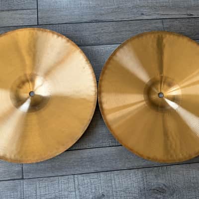 Paiste 14" 404 "Brown Label" Heavy Hi-Hat Cymbals (Pair) 1980 - 1985 - Traditional Top 809g, Bottom 971g image 2