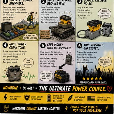 DeWalt 20V Pedalboard Power Supply – Portable Guitar Pedal Power Adapter image 9