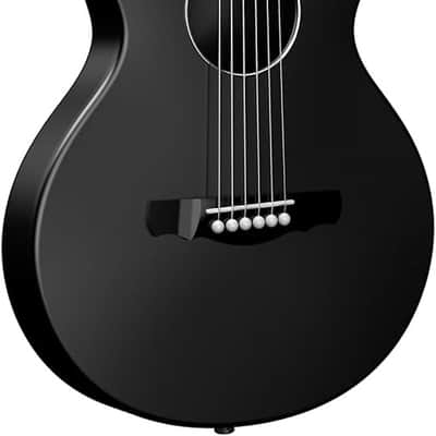 Carbon Fiber Acoustic Guitar, 38-inch Steel-string Guitarra,Durable 6-string Ultra-thin Guitar for Beginners (Black) image 1