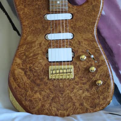 420 Guitars Strat Style  Natural Maple Burl image 1