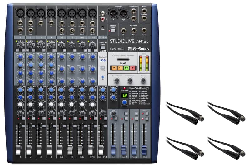 PRESONUS StudioLive SLM AR12C 12 Channel Mixer Recording Interface+4) XLR Cables image 1