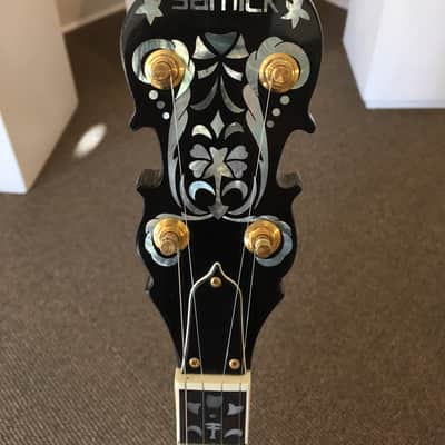 Samick SB350TT Banjo  90s Gold with Wood Hard Shall Case image 2