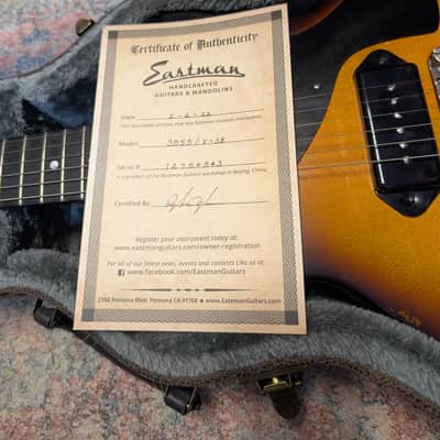 2022 Eastman SB55/V - Antique Sunburst W/Original Case image 12