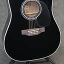 Takamine EF381SC BLK Legacy Series 12-String Acoustic/Electric Guitar Gloss Black - W/Setup & Case