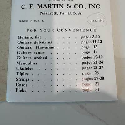 EXCELLENT ORIGINAL 1941 MARTIN GUITAR MANDOLIN ILLUSTRATED CATALOG ESTATE FIND image 2