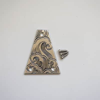 Engarved Silver Guitar Truss Rod Cover with Screws image 3