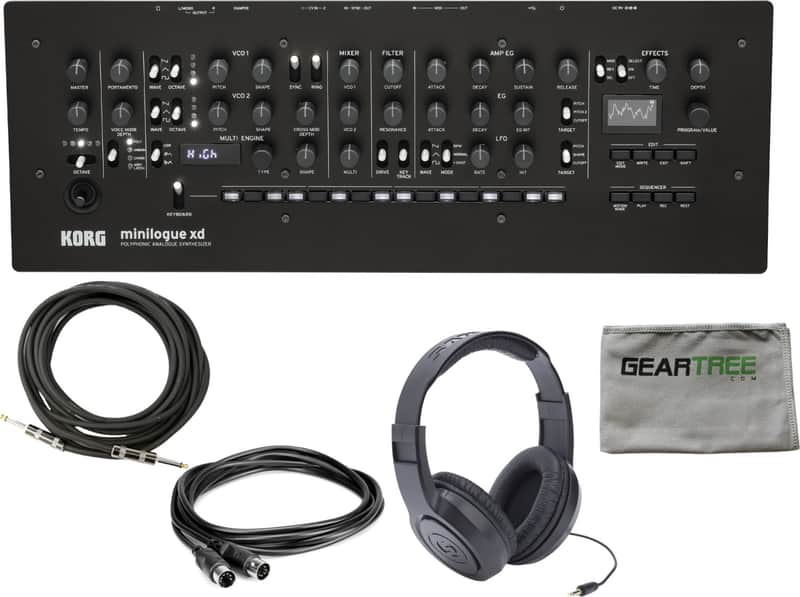 Korg MINILOGUE XD MODULE Desktop Module/ Keyboard Voice Expander w/ Pedal, 2 Cables, Cloth image 1