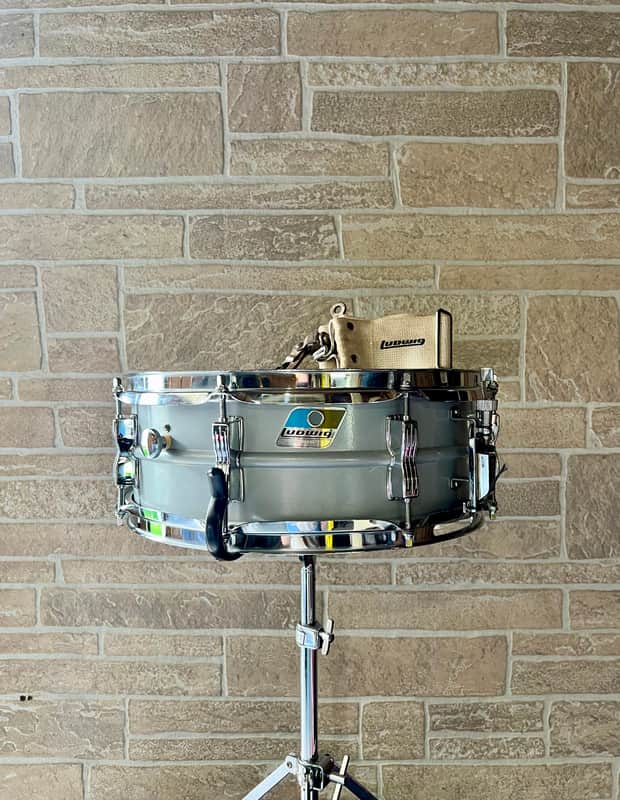 Vintage Ludwig Acrolite No. 404 5x14 Snare w/ Ludwig Flat Base Stand, PAT Wires & Original Heads image 1