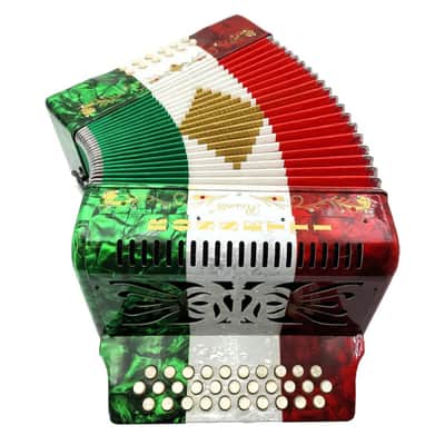 Rossetti 31-Button Diatonic Accordion 12 Bass FBE Red/White/Green – 3112-FBE-RWG image 1