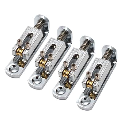 Chrome 4 String Single String Roller Saddles Bridge image 1