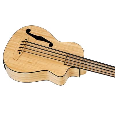 Ortega RUNAB-UB Bamboo Series Solid Bamboo Top & Neck Short Scale 4-String Acoustic-Electric Uke Bass w/Deluxe Gig Bag image 10