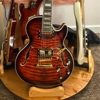 Grote LPF-001 Semi-Hollow Body Electric Guitar - Coils Splitting (Flamed Vintage Sunburst) image 1