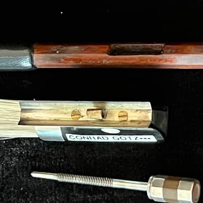 Antique vintage Conrad Gotz*** 3 star bow Violin Bow - grafted, repaired, and just a bit longer image 10