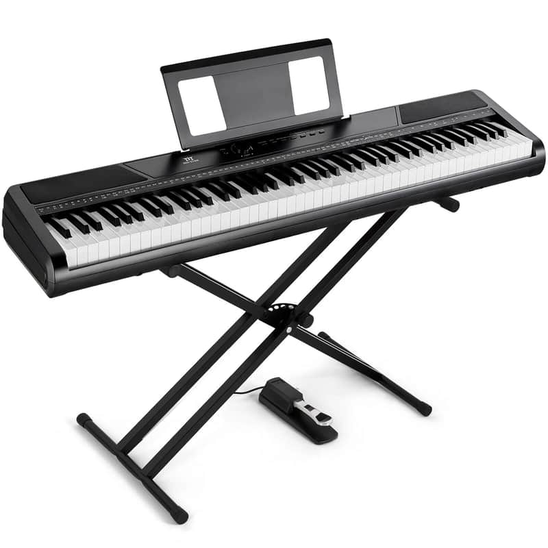 88-Key Full Size Semi-Weighted Digital Piano – Electronic Keyboard with Stand, Pedal, Bag & Bluetooth Connectivity image 1
