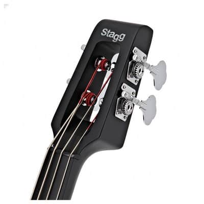 STAGG Transparent Red Electric Double Bass With Gigbag Plus 1/4" Output EUB Electric Upright Bass image 7
