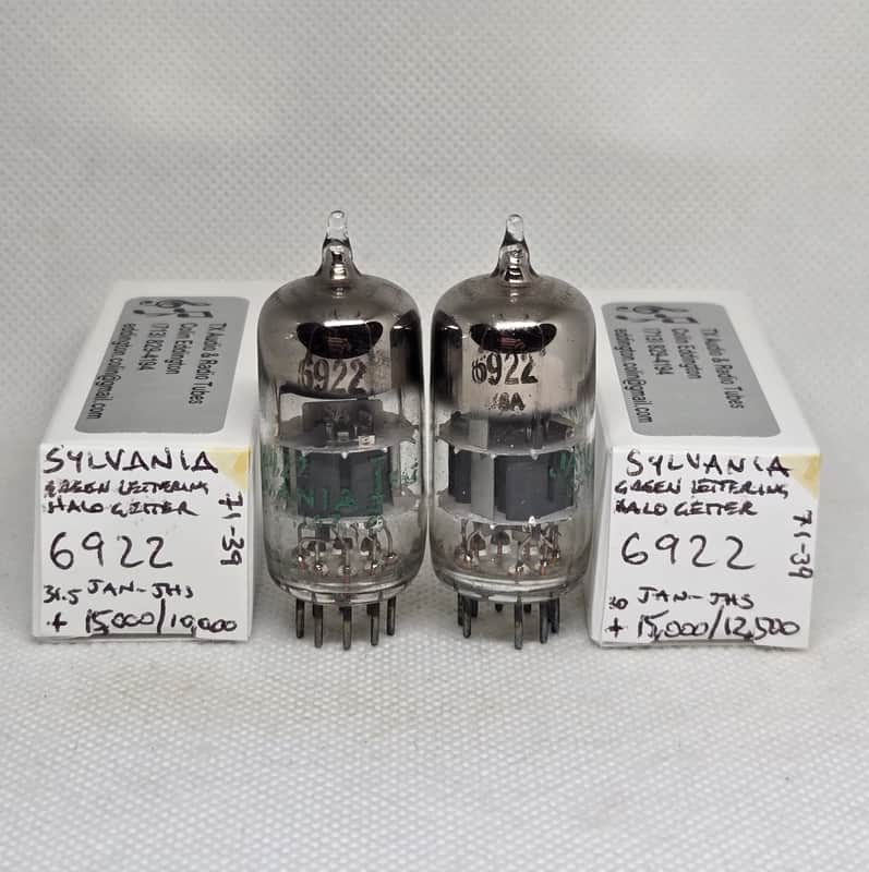 Sylvania JAN 6922 Halo Getter Matched Pair NOS 6DJ8 ECC88 E88CC image 1