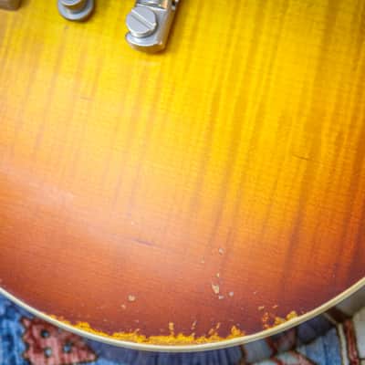 EASTMAN MIC SB59/v Solid Body Single Cutaway Aged "GoldBurst + Ebony" (2024) image 12