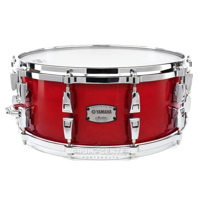 Yamaha Absolute Hybrid Maple Snare Drum 14x6 Red Autumn image 1