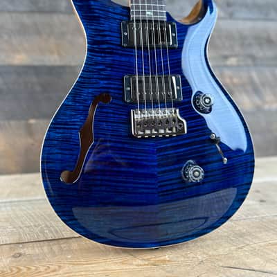 PRS Wood Library Custom 24 Semi-Hollow Flame Maple 10 Top - Whale Blue 386423 image 2