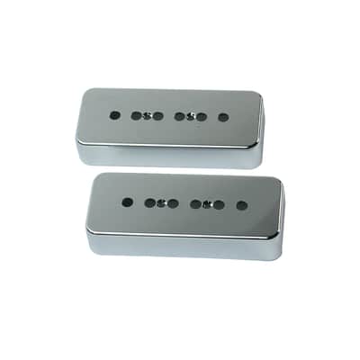 A Pair of P-90 p90 Soap-bar Pickup Replacement Covers 50mm&52mm ,Plastic Chrome Plated