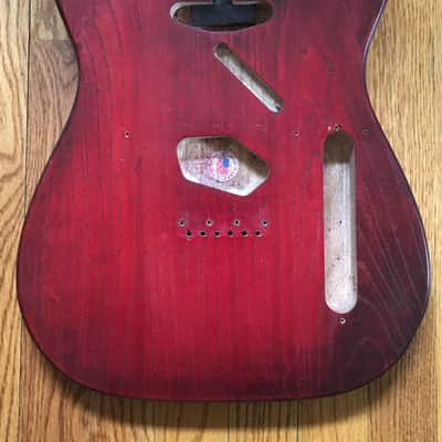 Custom Made In USA Swamp Ash Natural American Boutique Tele Solid Guitar Body Sienna Burst Wine Red 4.9 Lb image 1