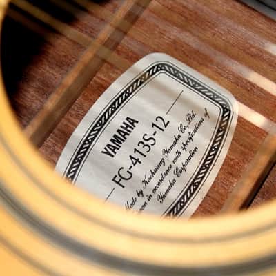 Yamaha FG-413S-12 Solid Spruce Top 12-String Acoustic Guitar Natural with TKL case image 5