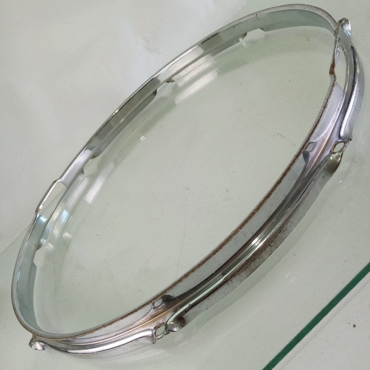 Ludwig 15"COB Triple-Flange Snare Drum Chrome-BRASS Resonant Rim/Hoop 8Lug50-60s — main photograph