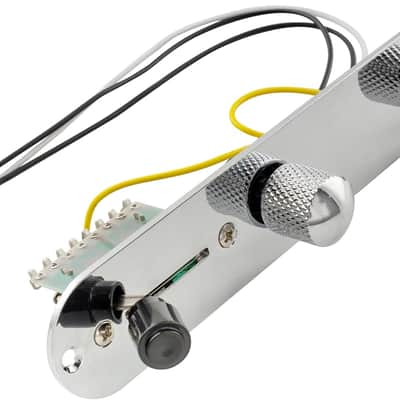32mm Loaded Control Plate Pre-Wired 3-Way Control Plate with Wiring Harness for Fender Tele Telecaster Electric Guitar,Chrome image 5