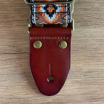Tetherax RTF Fancy Rag Top Series - Classic Jacque Vintage Weave Leather End Strap - Orange/Brown image 4