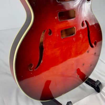 Harmony H-78 Hollow Body Electric Guitar Body  1964 Red Burst image 6