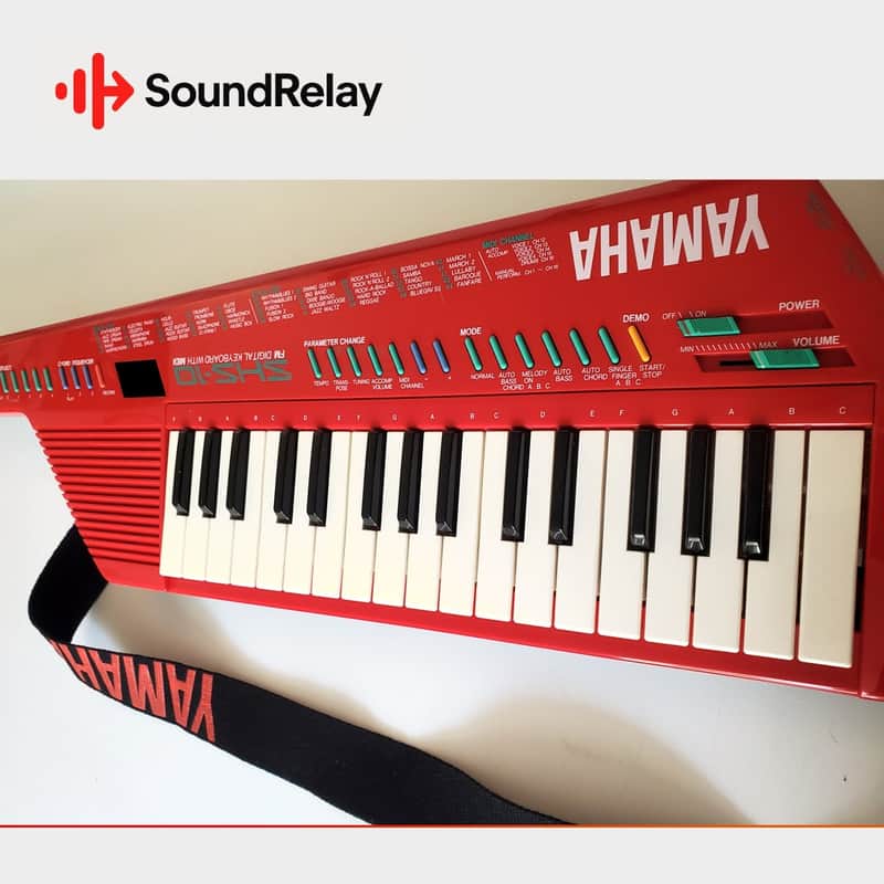 Yamaha SHS-10R Keytar – Red Version – Portable FM Synth – Printed Manual – Tested image 1