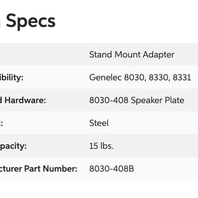 Genelec 8030-408 - Stand Mounting Plates for 8030A Iso-Pod PAIR image 4
