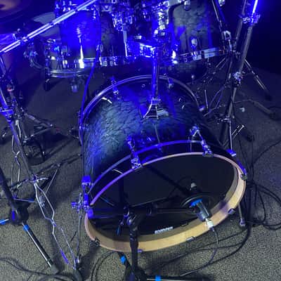 Tama Performer MBS42S 4-Piece Shell Pack *Includes Ahead Cases - Molten Steel Blue Burst image 7