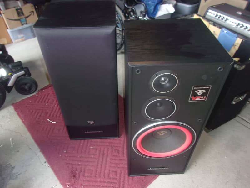 Pair of Cerwin-Vega VE-12 Floor Standing Home Stereo Speakers image 1