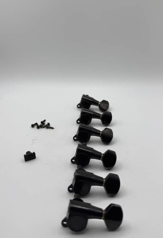 Fender 6 Inline Tuners Gotoh Made In Japan MIJ 1980’s - Black image 1